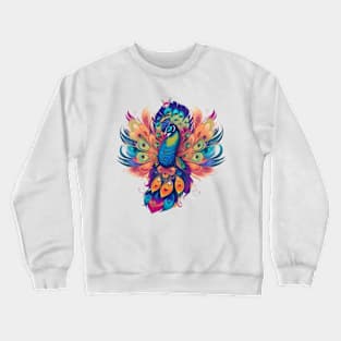 Rainbow of Peacock Delight Crewneck Sweatshirt